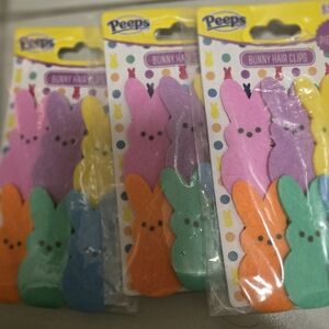 PEEPS-Peeps Bunny Hair Clips - Colorful Set- SET OF 3. 2 Clips In EACH!
